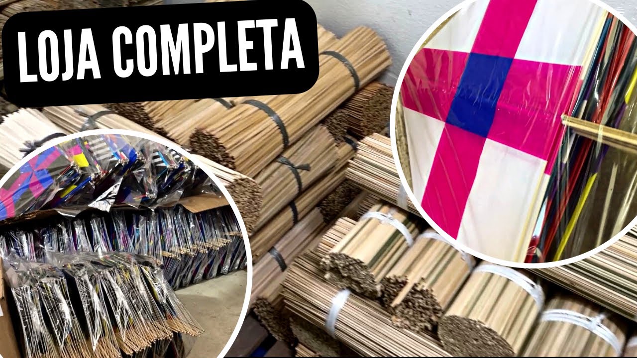 VISITANDO A LOJA MARQUINHOS PIPAS-VARETAS-LINHAS-CARRETILHAS-PAPEIS-TUDO PARA SUA PRODUÇÃO DE PIPA