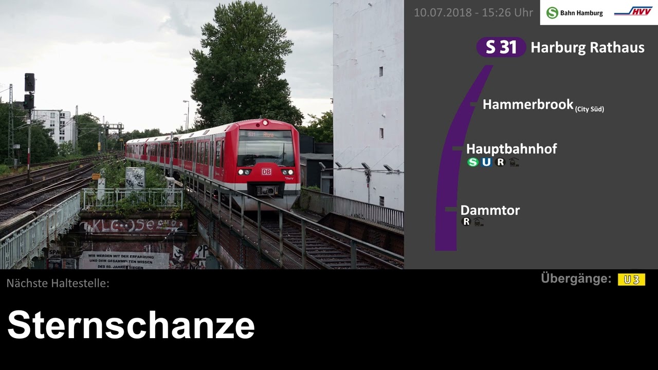 Alte S31 Hamburg Ansagen Altona - Harburg Rathaus
