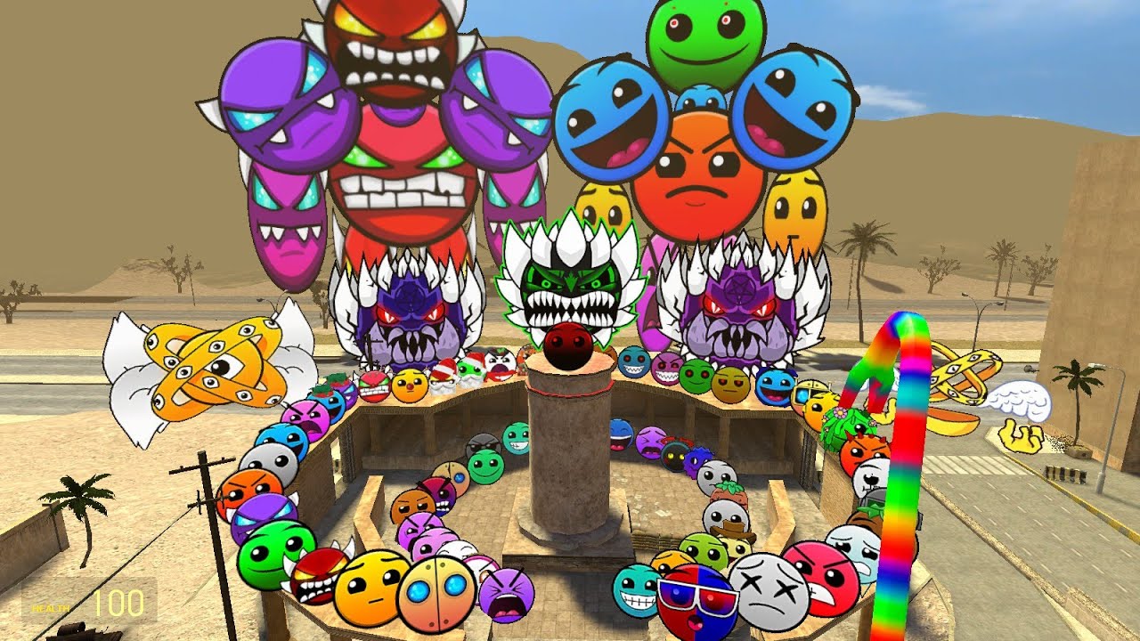 Lobotomy Dash and Geometry Dash Nextbots Family Chase me in Garry's Mod