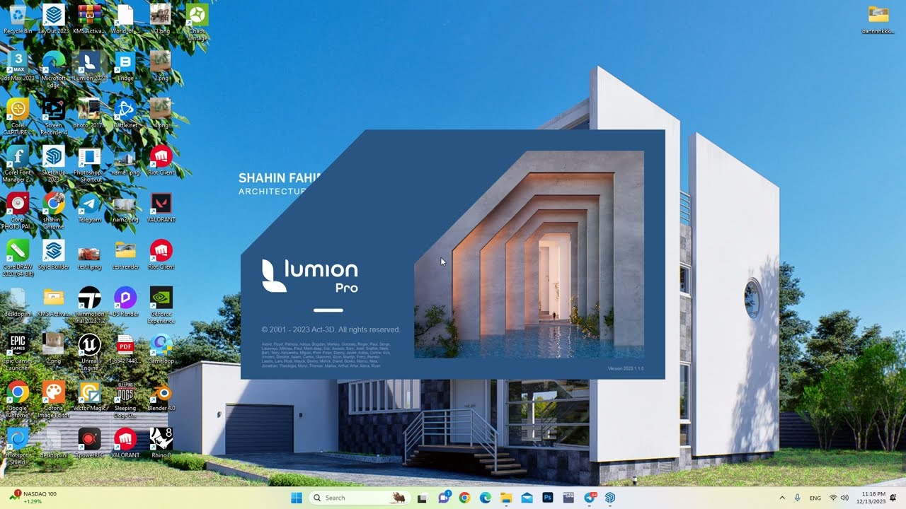 لومیون2023 ، رندر فضای خارجی،  ray tracing in lumion 2023