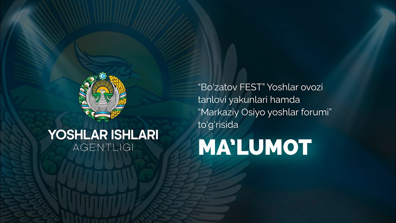 «Bo'zatov FEST» tanlovi yakunlari, «Markaziy Osiyo Yoshlar forumi» haqida brifing