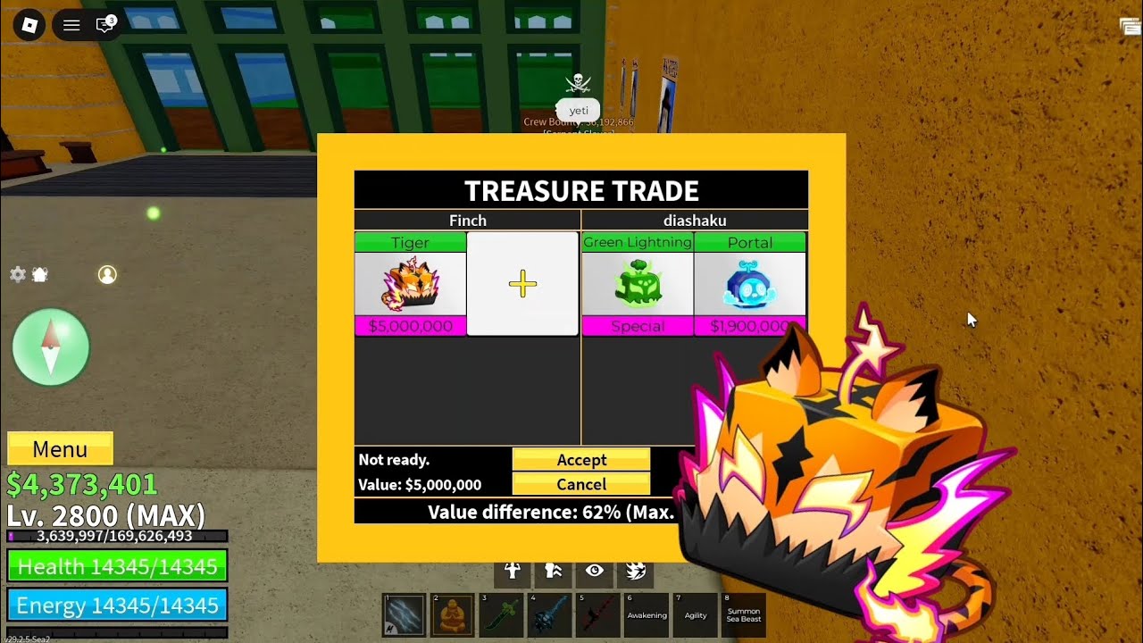 [Blox Fruits] Обмен тигриным фруктом и оценка предложений других игроков