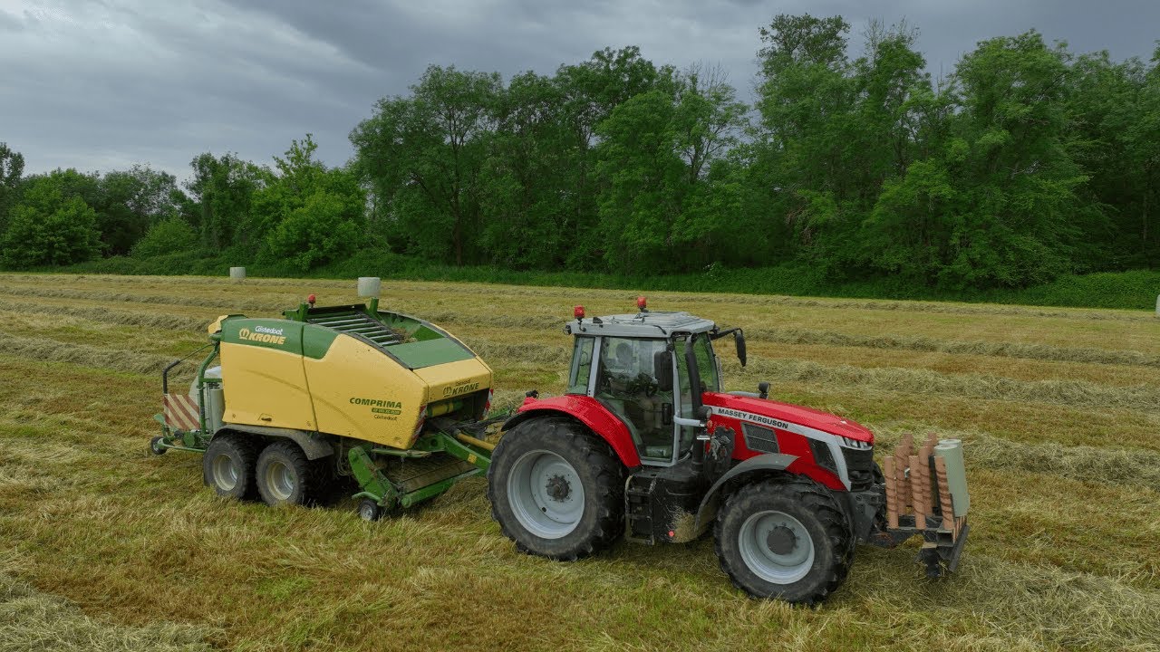 Enrubannage 2025 🌿MASSEY FERGUSON 7S 190 🔴une krone comprima