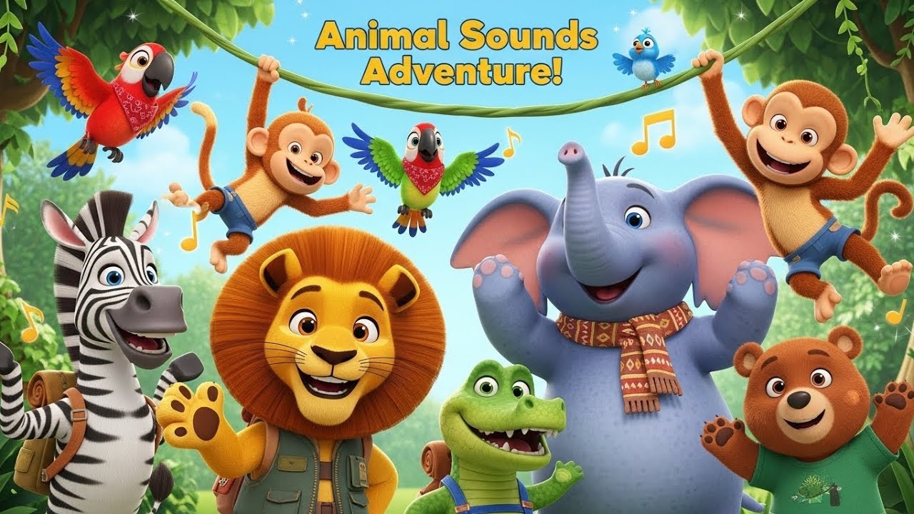 Animal Sounds Adventure! | Fun Jungle Rhyme for Kids