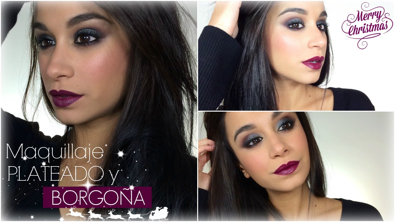 MAQUILLAJE PARA NAVIDAD (plateado y borgoña)