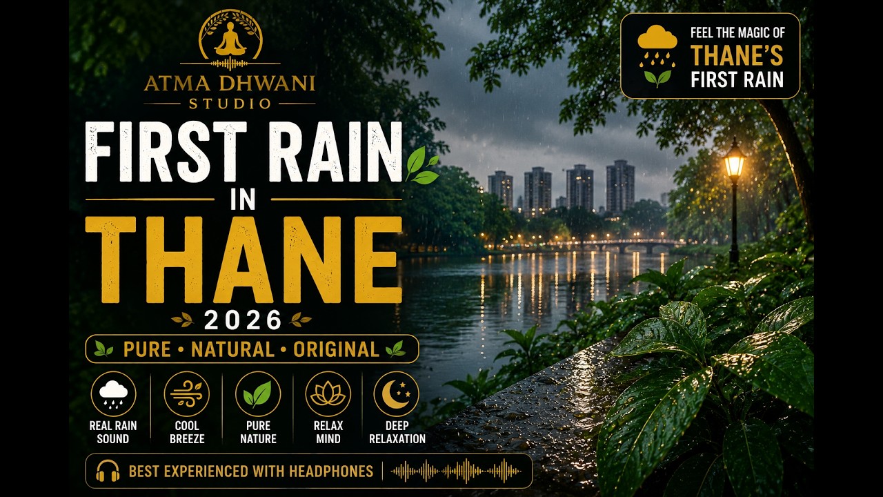 First Rain in Thane 2026 🌧️ | Pure Monsoon Rain Sounds Ambience | Relax, Sleep, Study & Meditate