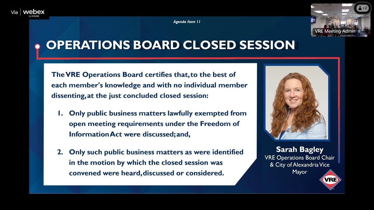 VRE Operations Board Meeting for September 2025