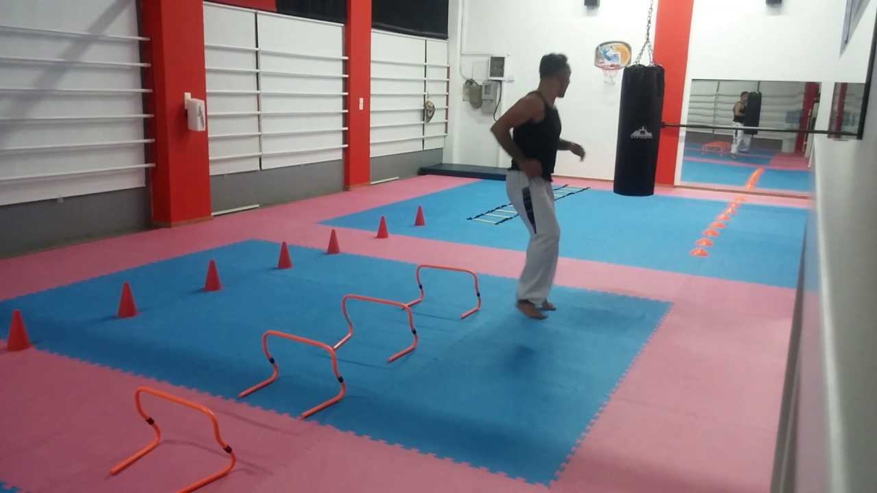 Plyometric training taekwondo by Ioannis Zachariadis, 3 or 4 times each round with 2 minutes rest.