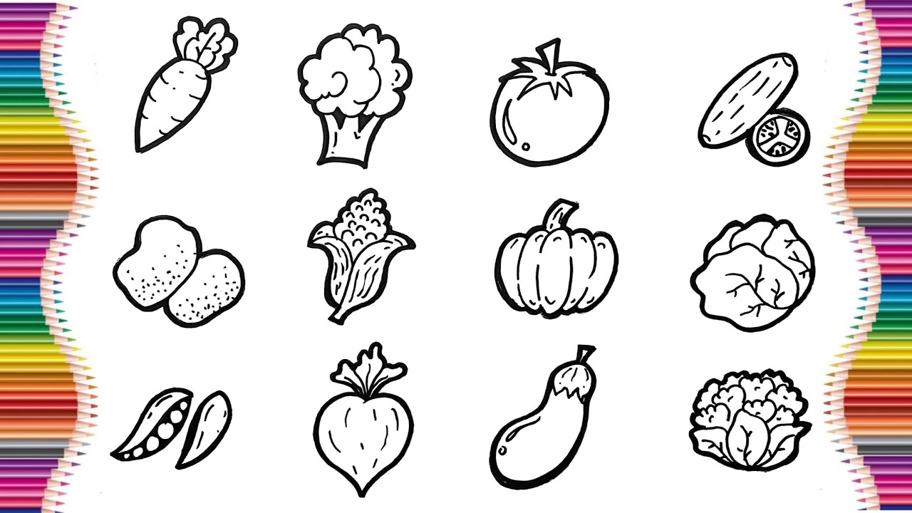 Menggambar Sayuran Part 1 🥕🥦 | Belajar Menggambar Sayur Mudah untuk Anak