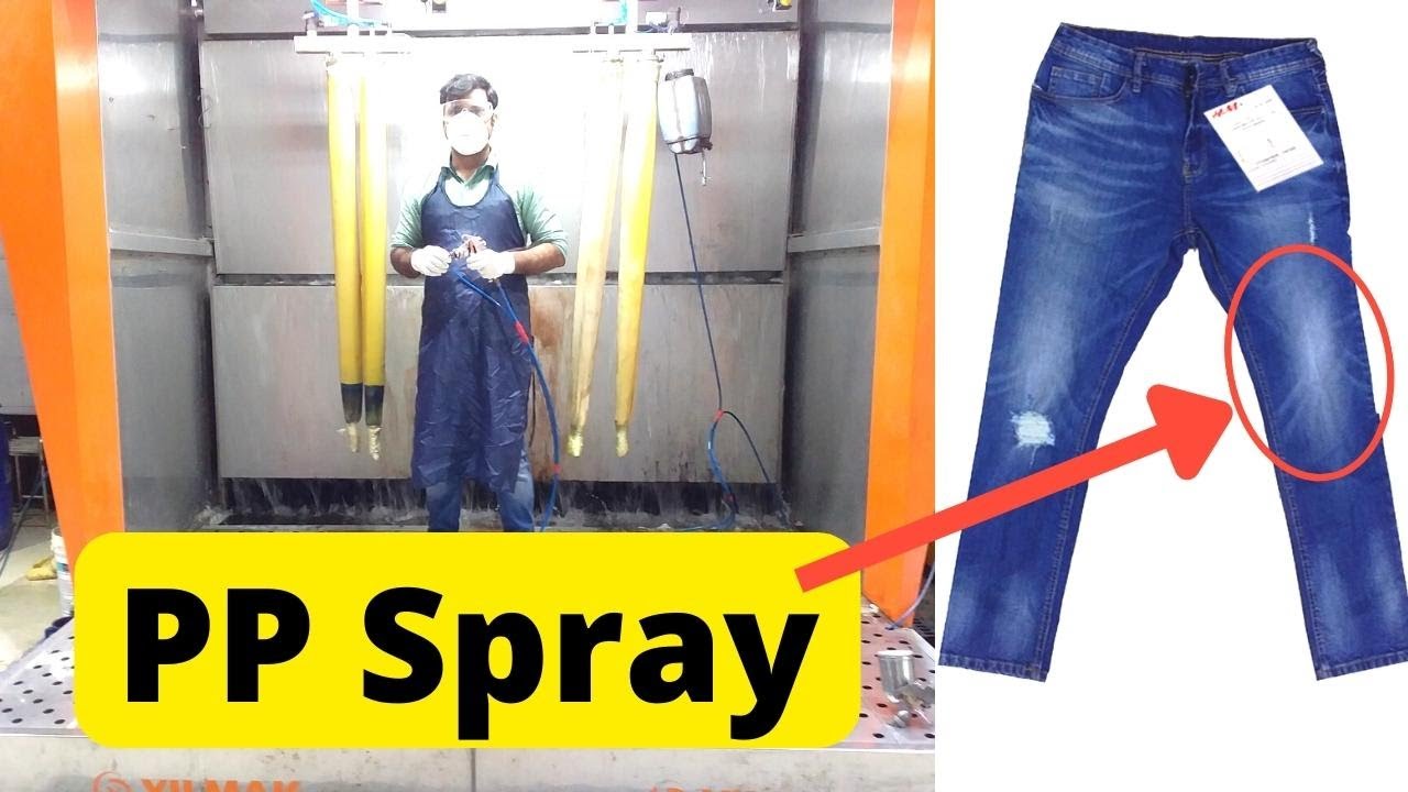How to PP spray on jeans pant/Potassium permanganate (PP) KMnO₄ spry /Garments washing