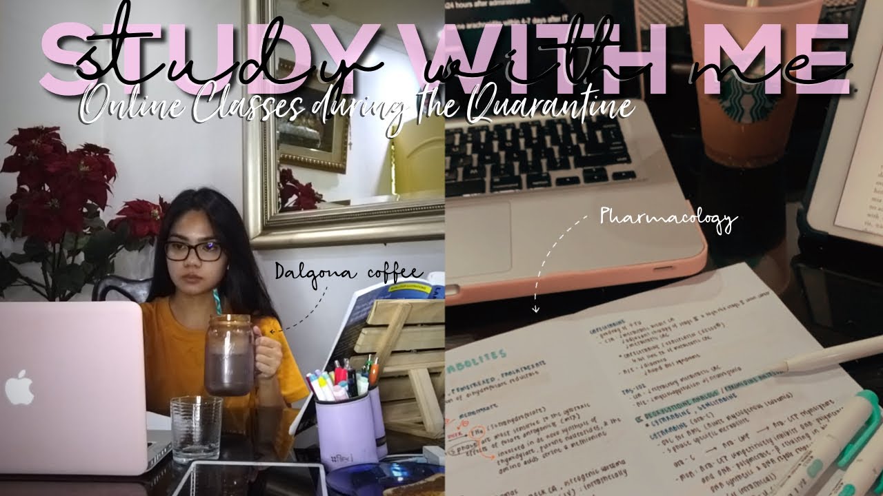 STUDY WITH ME: Med School Online Classes (Home Quarantine) | Kristine Abraham