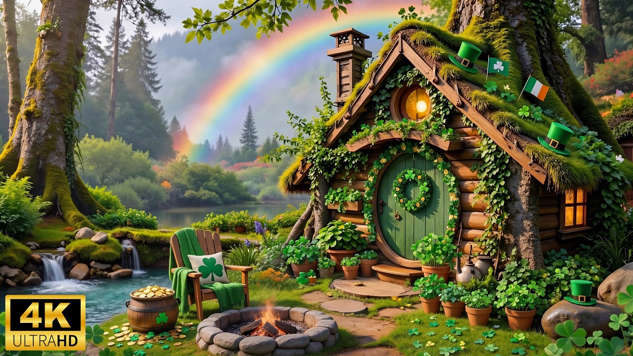 🍀 Волшебный отдых на реке в День Святого Патрика - Волшебное лесное утро 🌈