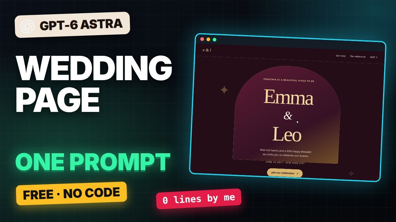 I Built a Wedding Site with One Prompt &mdash; GPT-6 Astra, Free, No Code