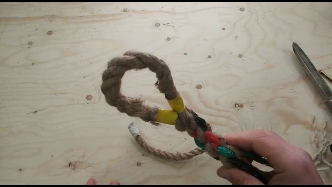 Proceso pra facer unha gaza cun cabo de 3 cordas paso a paso
