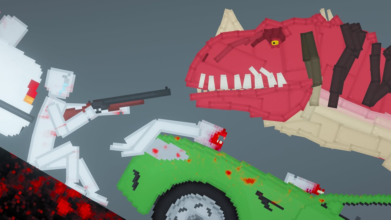 Dinosaurs Attack Humans In People Playground