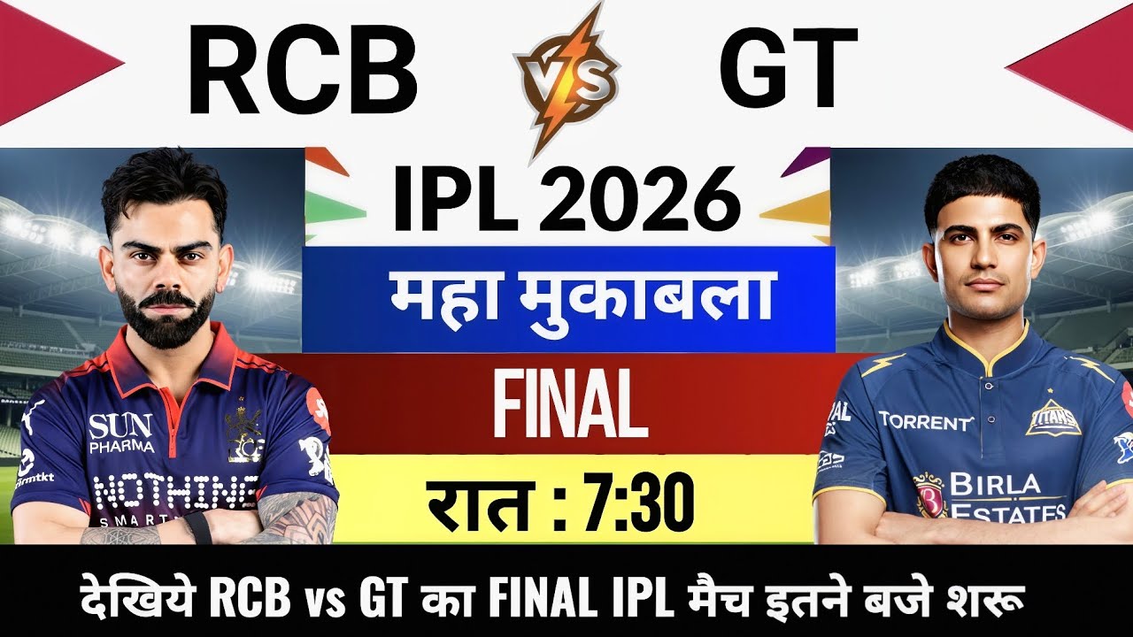 RCB vs GT final Match Kab hai 2026, IPL 2026 ka Final match kab hai, Final match kab hai 