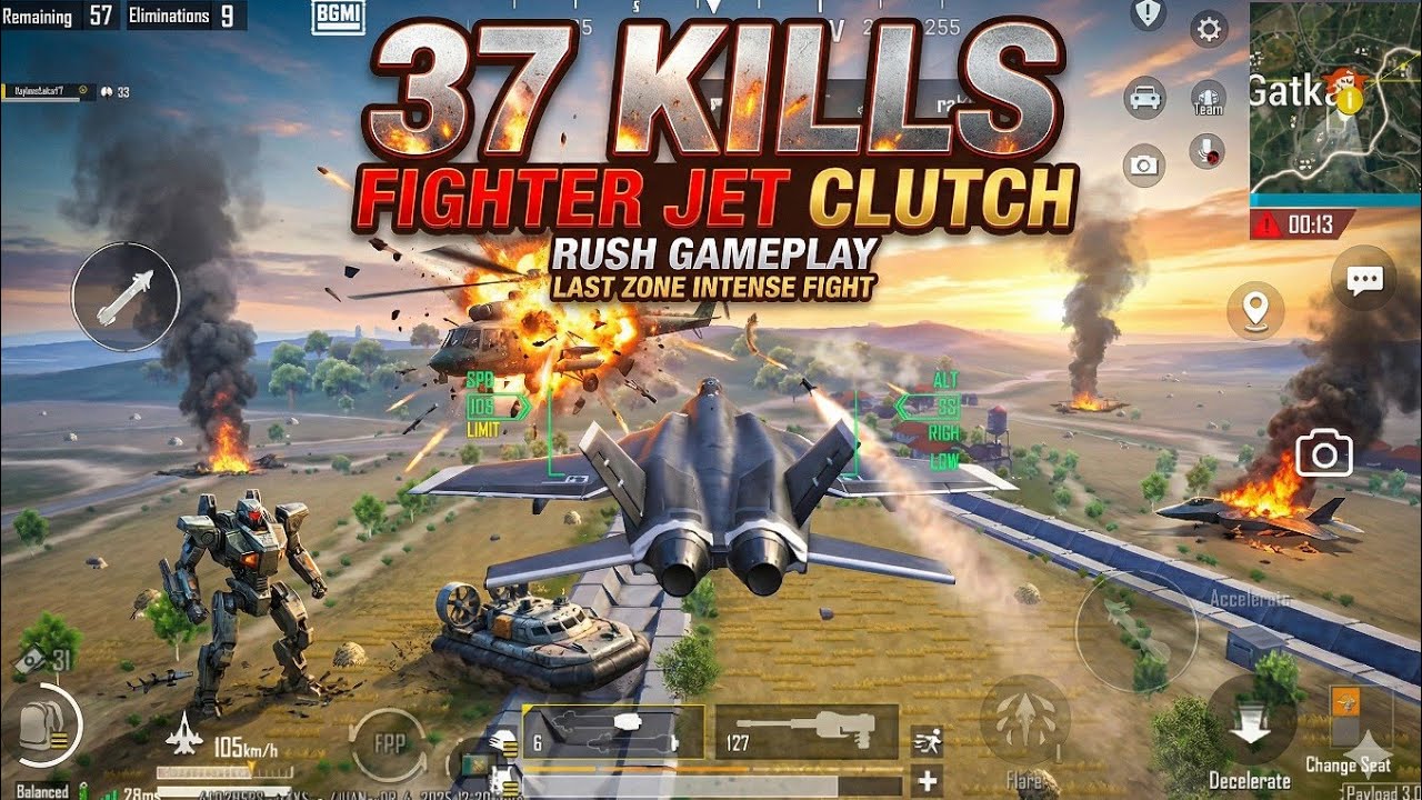 ​Main Base Rush! 🚀 Fighter Jet vs Tank Fight - BGMI Payload 3.0