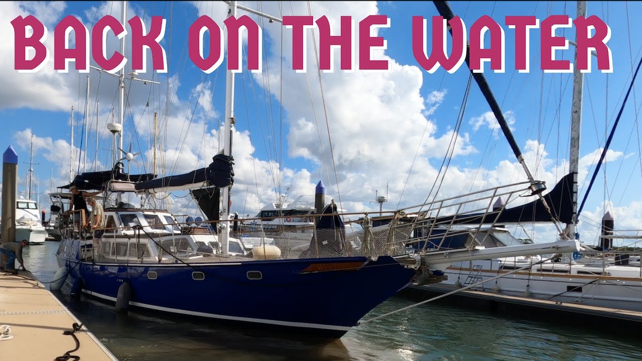 Our Ketch Awaitea is put back into the water after a full face lift in 4K @queensland