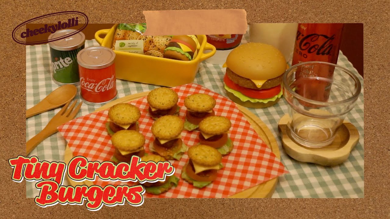 Tiny Cracker Burger🍔🥤 한 입에 미니 버거✨