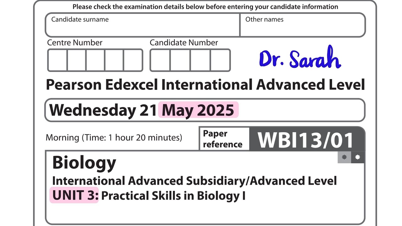 WBI13 | Solving May 2025 Edexcel Alevel Biology (FULL EXAM)