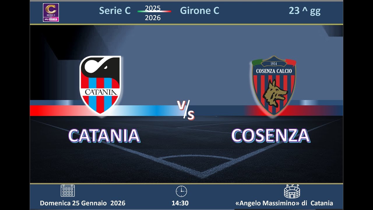 STADIO STUDIO LIVE CATANIA FC - COSENZA Ospite SALVO TAORMINA 25 GENNAIO 2026