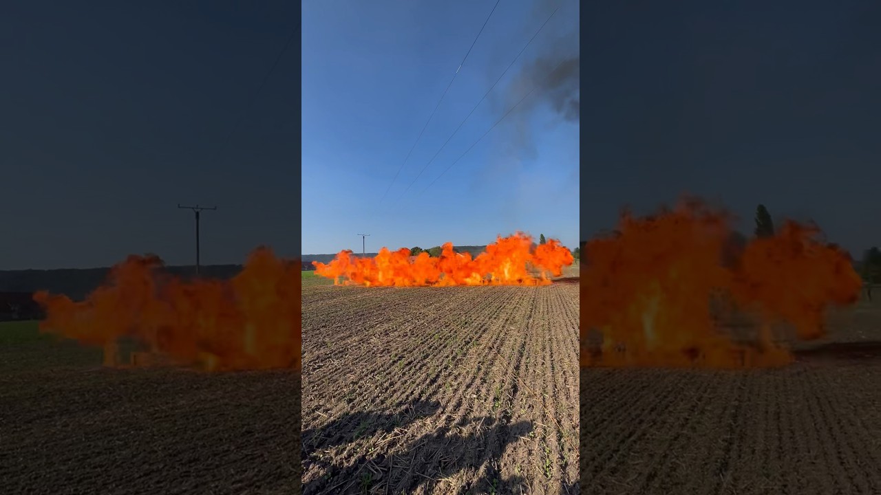 small gas-explosion / firewall💥 #explosion #greatfireworks #bigfireworks #specialeffect #firewall