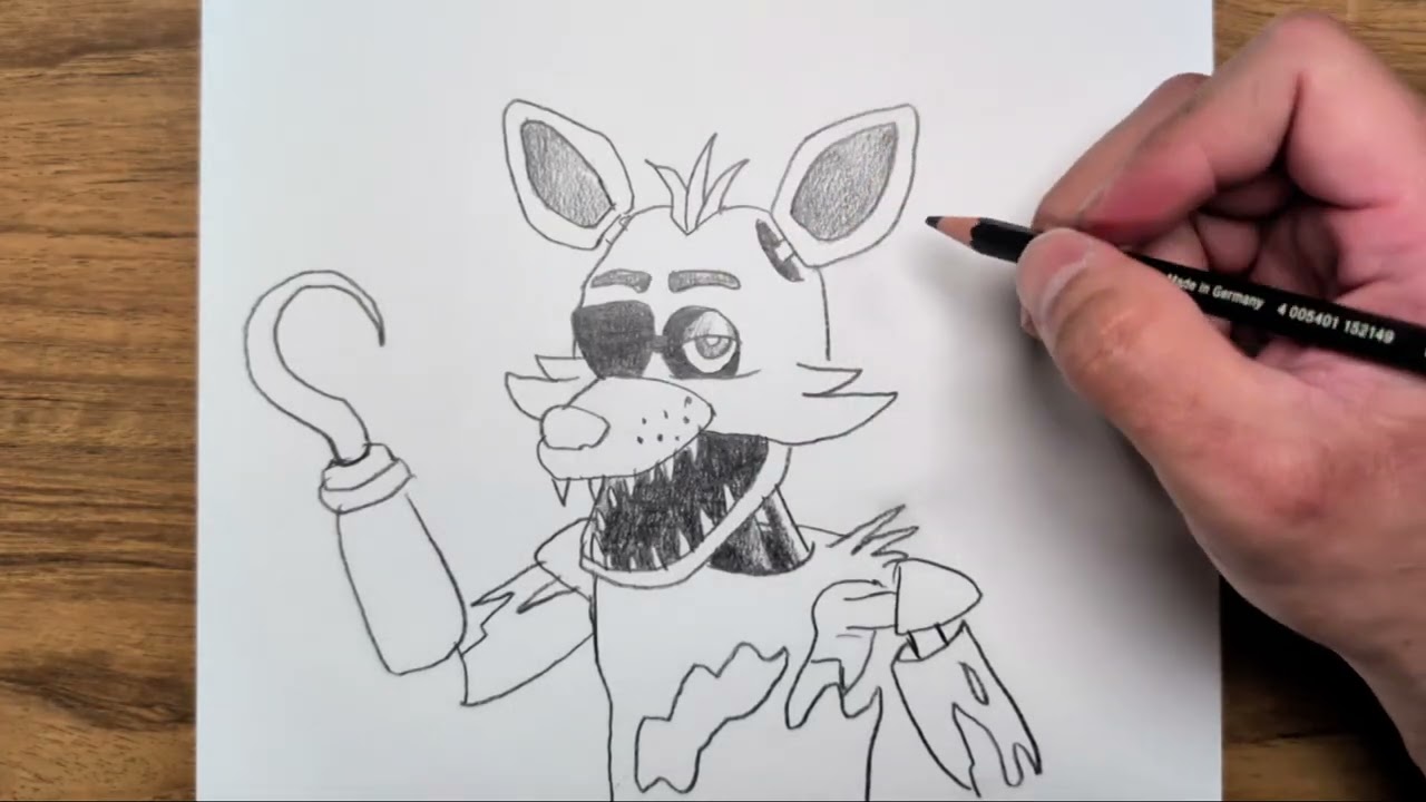How to Draw Foxy (FNAF) EASY Step-by-Step Tutorial