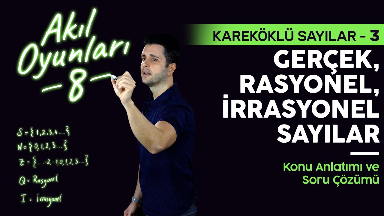 8. Sınıf Matematik: Gerçek, İrrasyonel ve Rasyonel Sayılar | Ozan Alper | Lightboard ile Ders #8