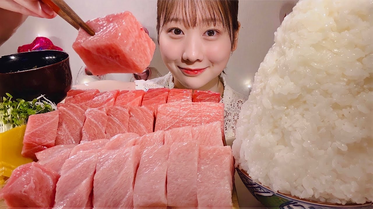 ASMR сашими из тунца【русские субтитры】【Mukbang/ Eating Sounds】