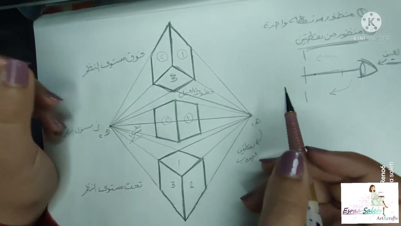 اساسيات تعليم الرسم من الصفر| المنظور الهندسي من نقطتين🧚