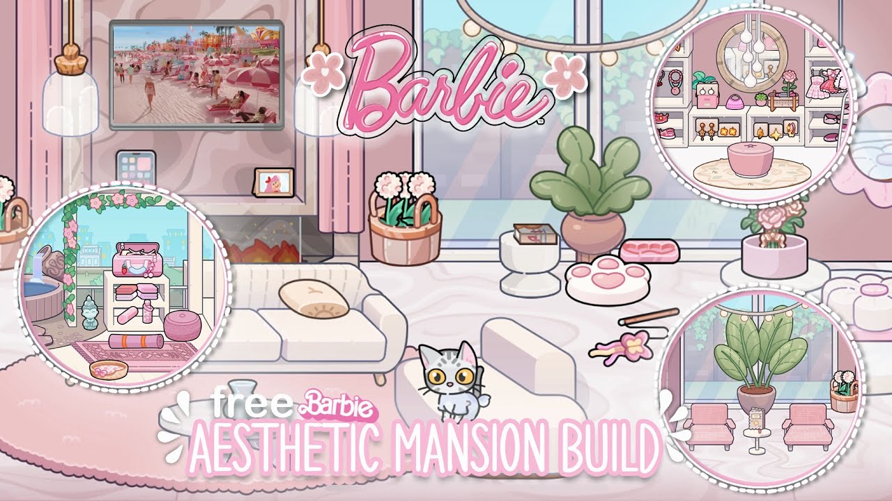 FREE BARBIE AESTHETIC MANSION BUILD | AVATAR WORLD