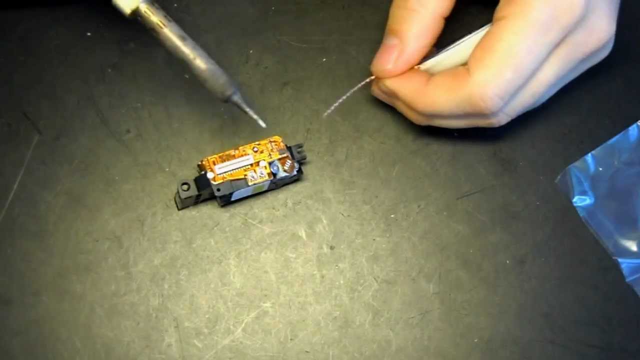 removing the anti static solder point from a laser