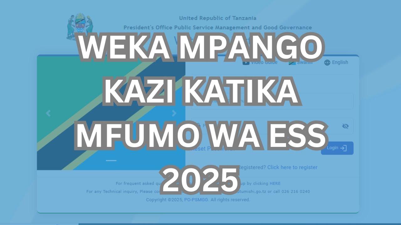 Namna ya Kuweka Mpango Kazi Kwenye Mfumo wa ESS 2025