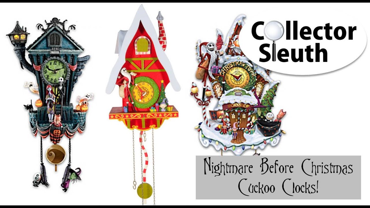 Nightmare Before Christmas Bradford Exchange Christmas Town & Halloween Town Cuckoo Clocks