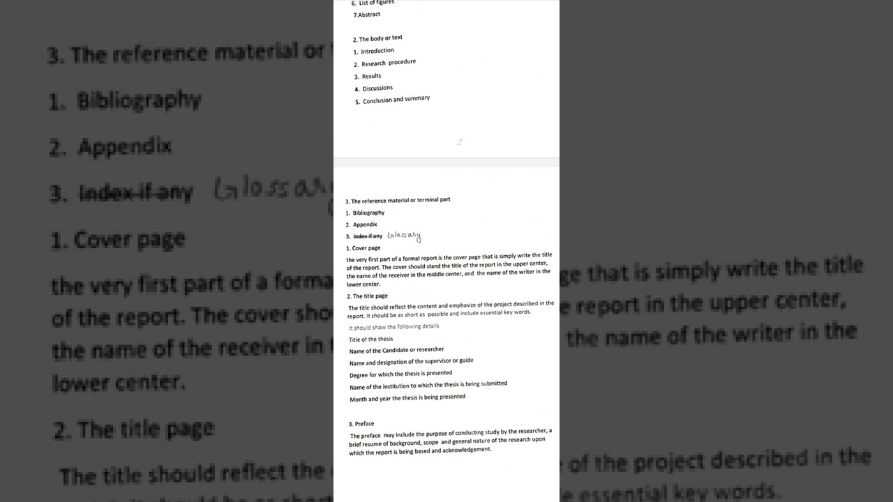 layout of research report part 1