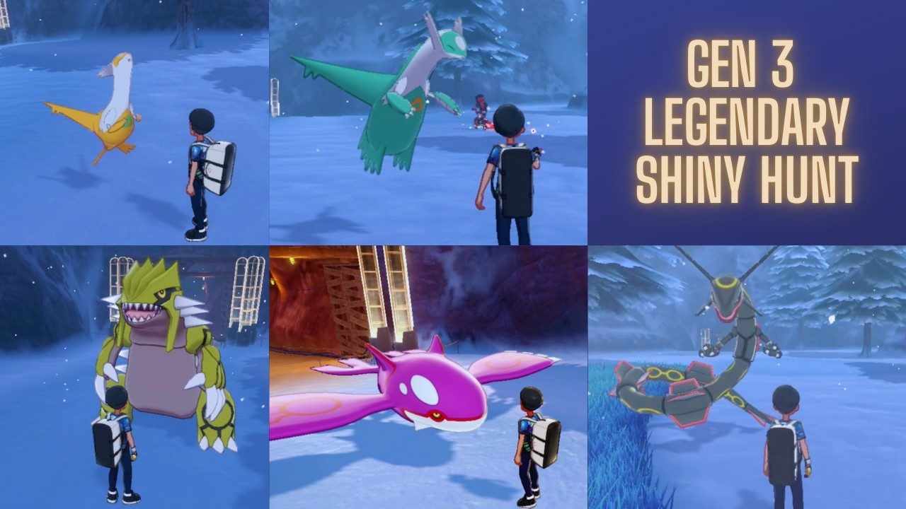 Pokemon Sword and Shield - Shiny Gen 3 Legendary Hunt Dynamax Adventures