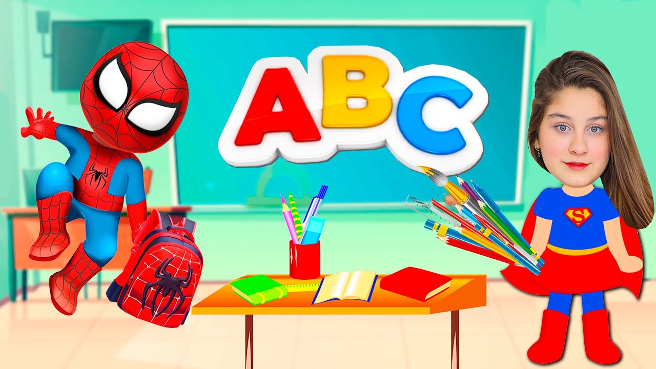 ABC SUPER HERO - SPIDERMAN VS SUPERGIRL - Откройте для себя слово в Alphabet Challenge от Mileninha