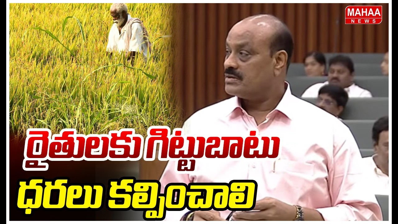 రైతులకు గిట్టుబాటు ధరలు కల్పించాలి | Acham Naidu Speech at Assembly | Mahaa News