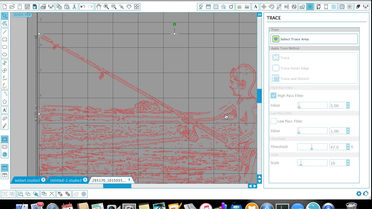 tracing a photo in silhouette studio