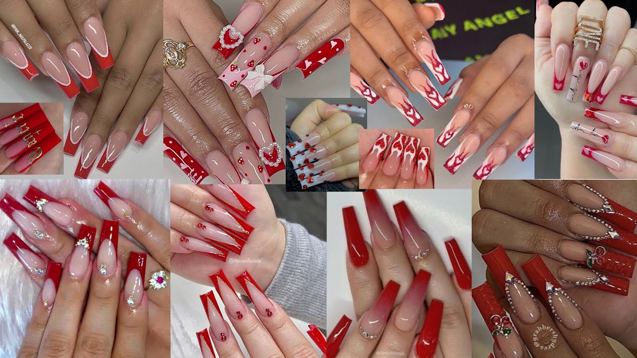 Unique & Classy Red Nails for Ladies 2024 | Best Acrylic Nails Designs for Women