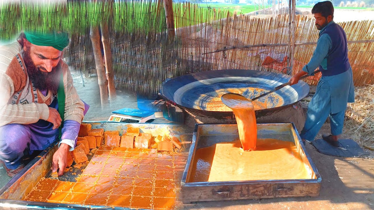 See How We Make Traditional Organic Jaggery with Sugarcane | 100% Natural jaggery making process .