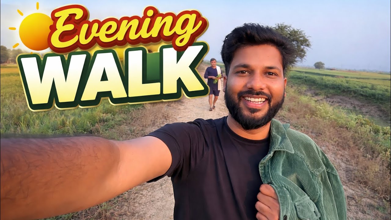 Evening walk with papa 