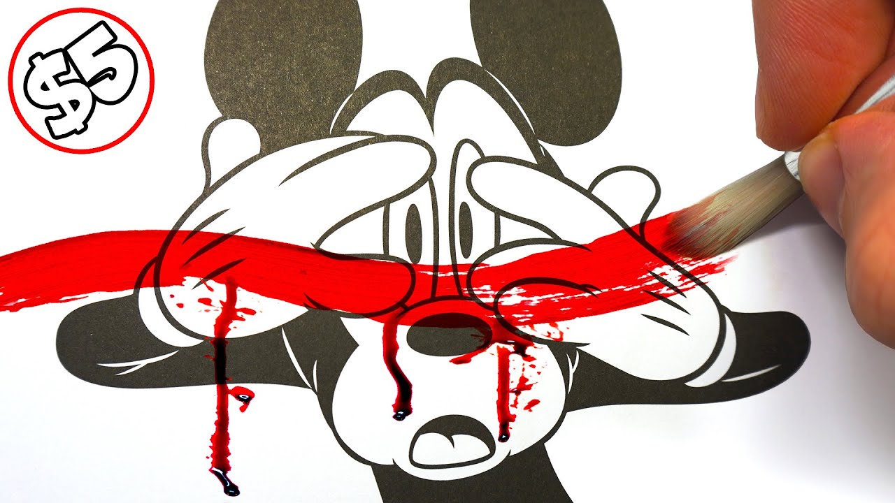 Раскраска «Художник ужасов против книги-раскраски DISNEY за 5 долларов» ✍️