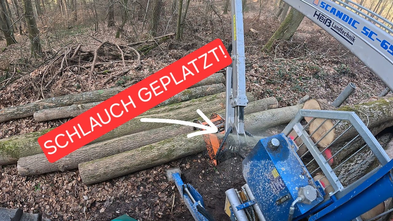 Rückewagen Panne im Wald – Hydraulikschlauch platzt!