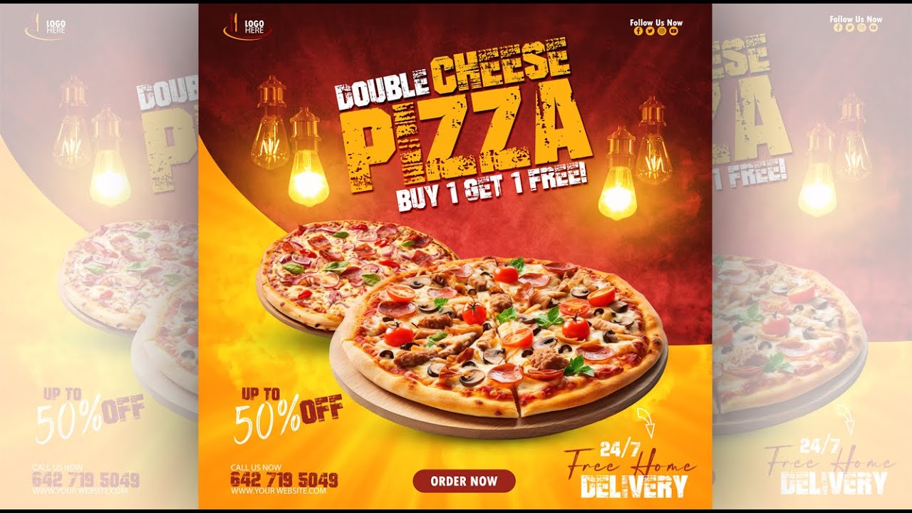 Pizza Poster Design | Photoshop Tutorials