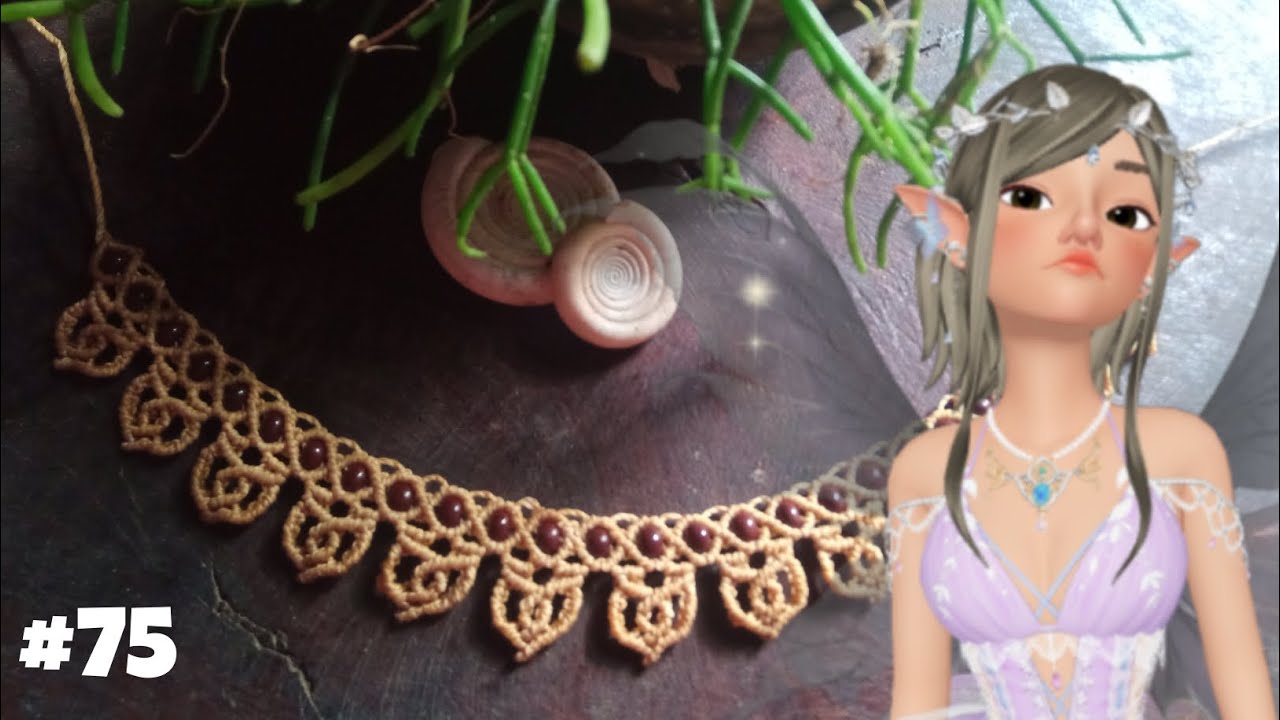Tornozeleira de macrame com miçangas por Tati Art's