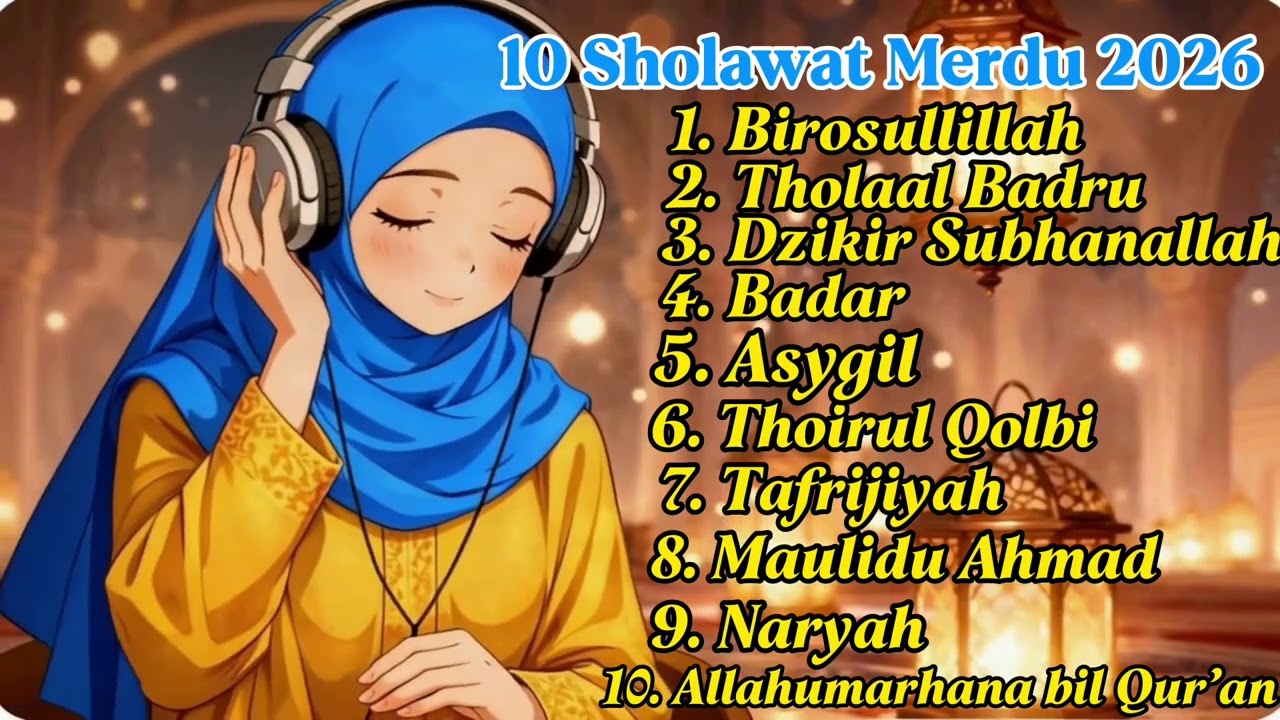 10 Sholawat Nabi | Merdu 2026 Birosulillah,Tholaal Badru,dzikir Subhanallah,badar,asygil, dll