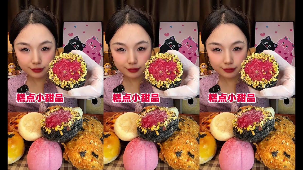 CHINESE MUKBANG SWEETFOOD,CAKE EATING SHOW EATING SPICY NOODLES MeatMingleSister