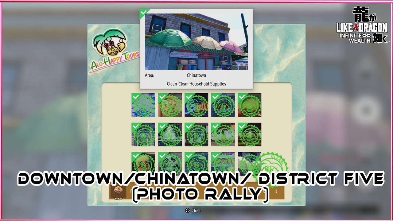 Downtown/Chinatown/ District Five (Photo Rally Locations) Like A Dragon Infinite Wealth
