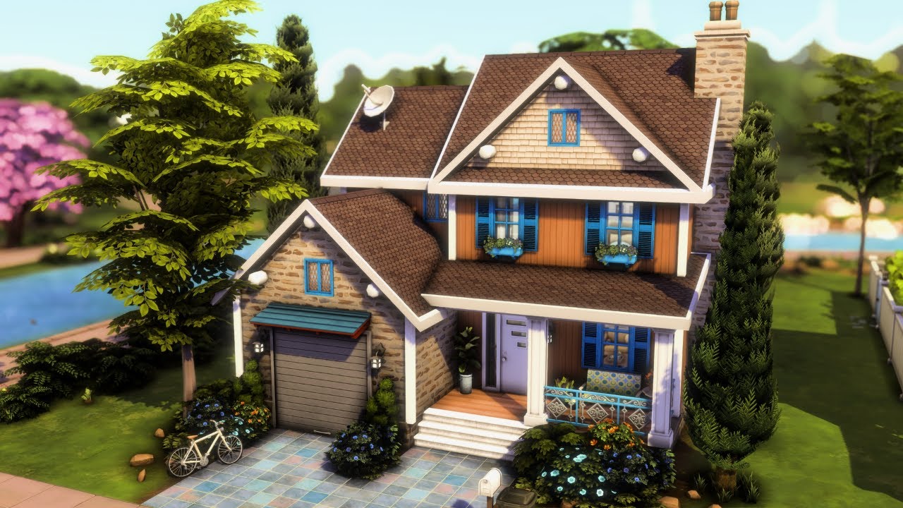 Small Colorful Family Home 🏡 The Sims 4 Speed Build | No CC